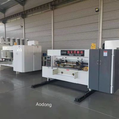 ISO9001 Flexo Printing Slotting Die Cutting Machine With Stacker