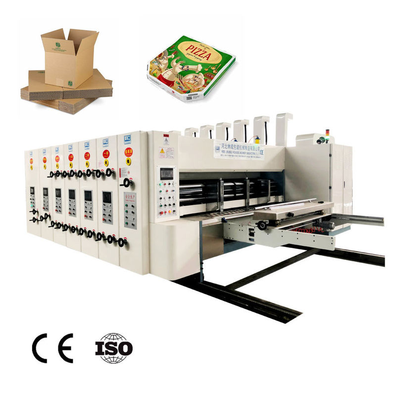 Pizza Box Fruit Box Making Machine , Flexo Printing Machine For Corrugated Carton