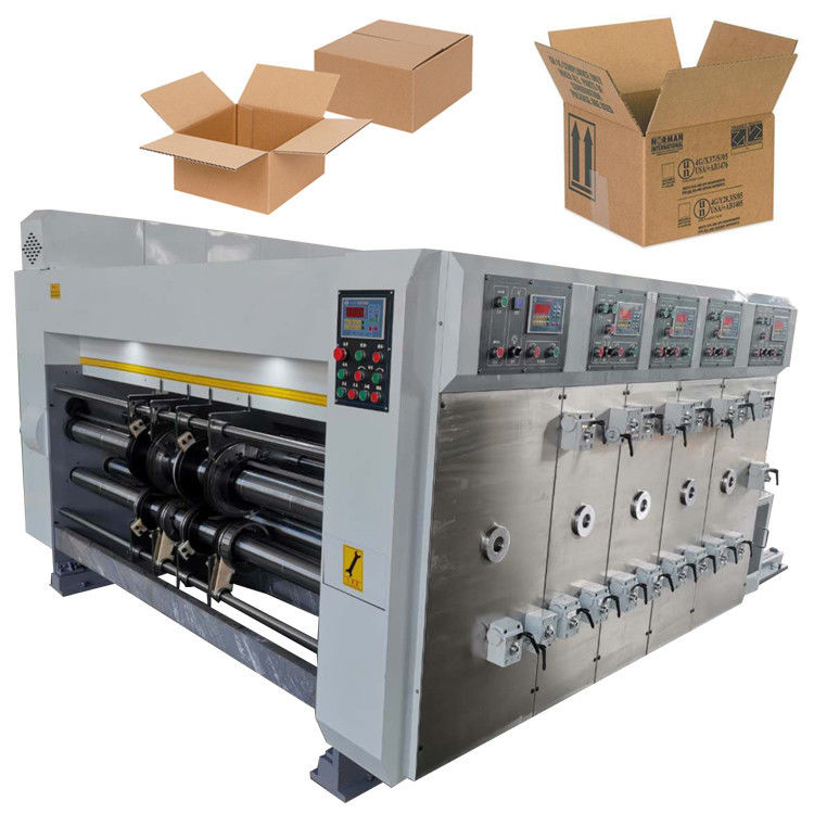 1-5 Colors Flexo Corrugated Box Printing Machine With Straight Gear Drive