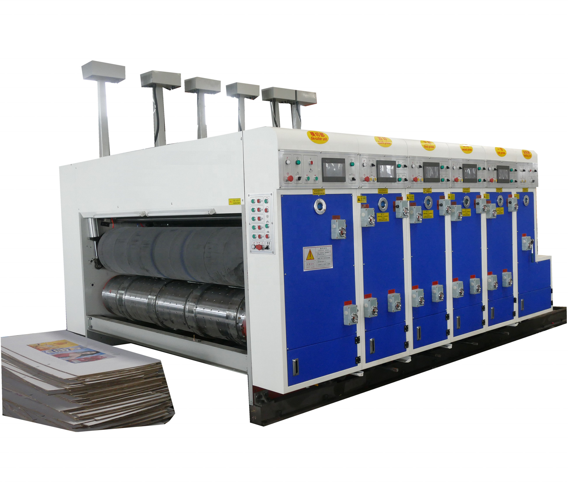 Multifunction Double Facer Corrugated Machine Cardboard Heating Cooling